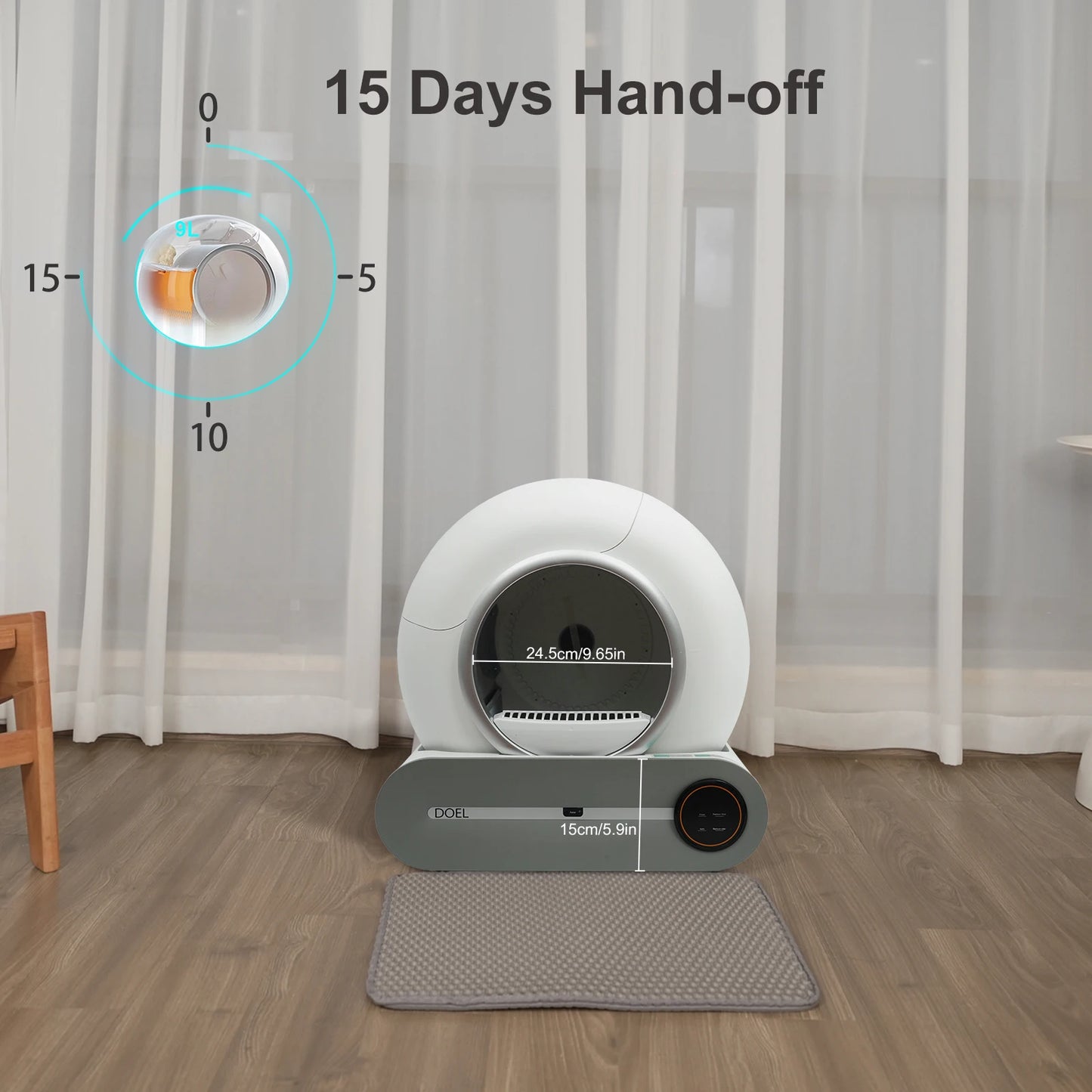 DOEL Self-Cleaning Cat Litter Box – Smart Automatic Cat Toilet with App Control