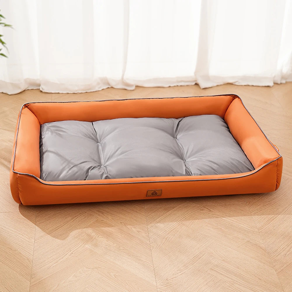 Color-Blocked Oxford Cloth Dog Bed – Summer Cooling Medium Pet Nest
