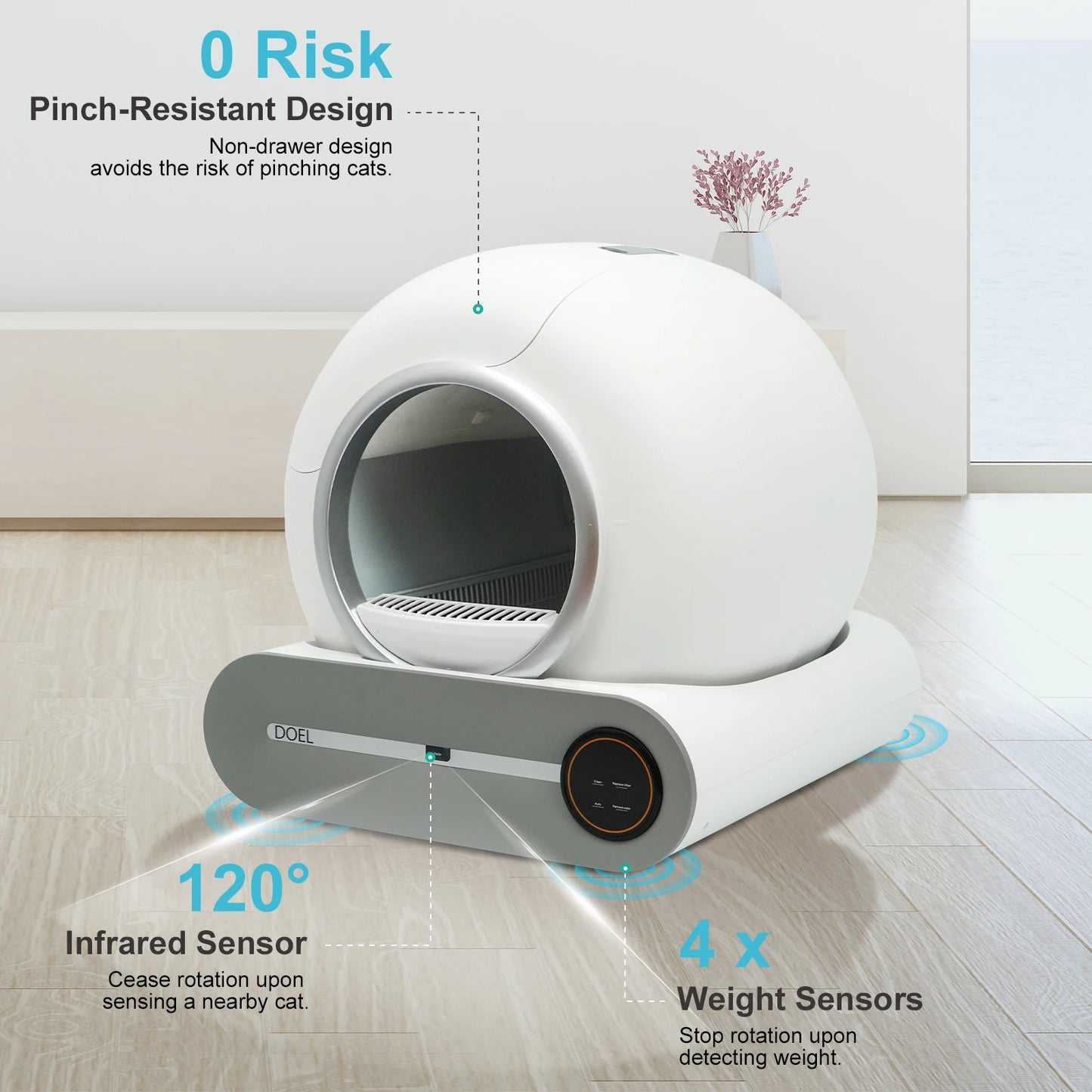 DOEL Self-Cleaning Cat Litter Box – Smart Automatic Cat Toilet with App Control