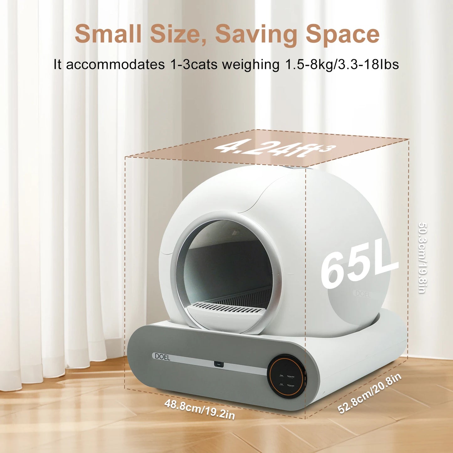 DOEL Self-Cleaning Cat Litter Box – Smart Automatic Cat Toilet with App Control