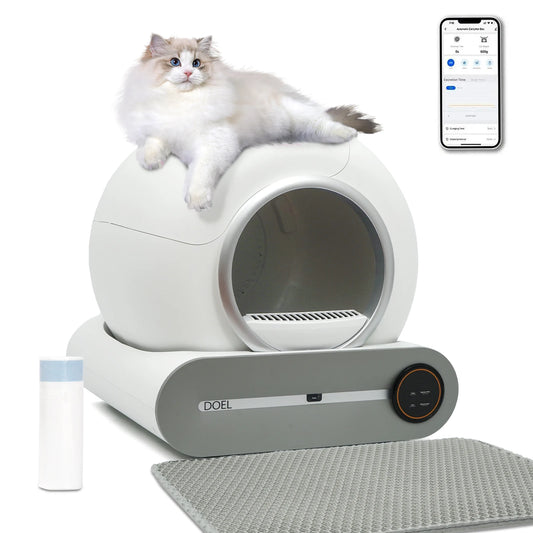 DOEL Self-Cleaning Cat Litter Box – Smart Automatic Cat Toilet with App Control