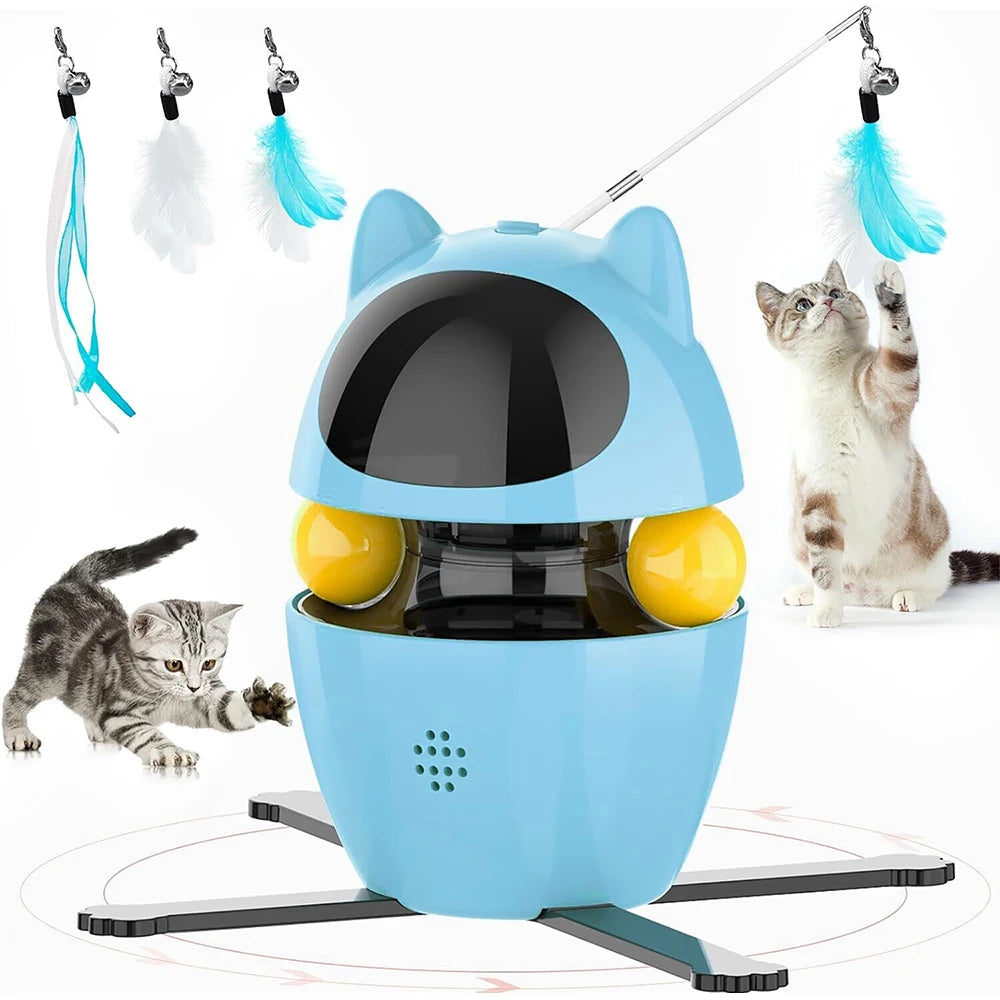 4-in-1 Electric Interactive Cat Toy – Ball, Feather & Laser Fun