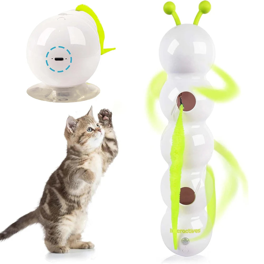 Intelligent Caterpillar Interactive Cat Toy – Motion Activated & USB Rechargeable