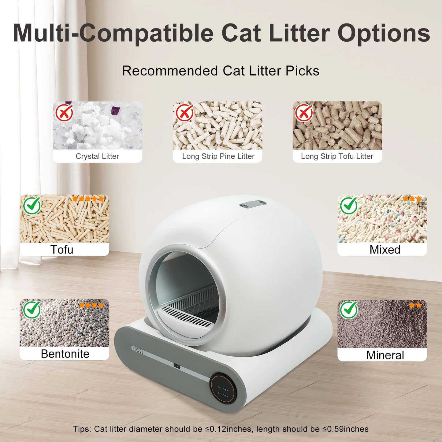 DOEL Self-Cleaning Cat Litter Box – Smart Automatic Cat Toilet with App Control