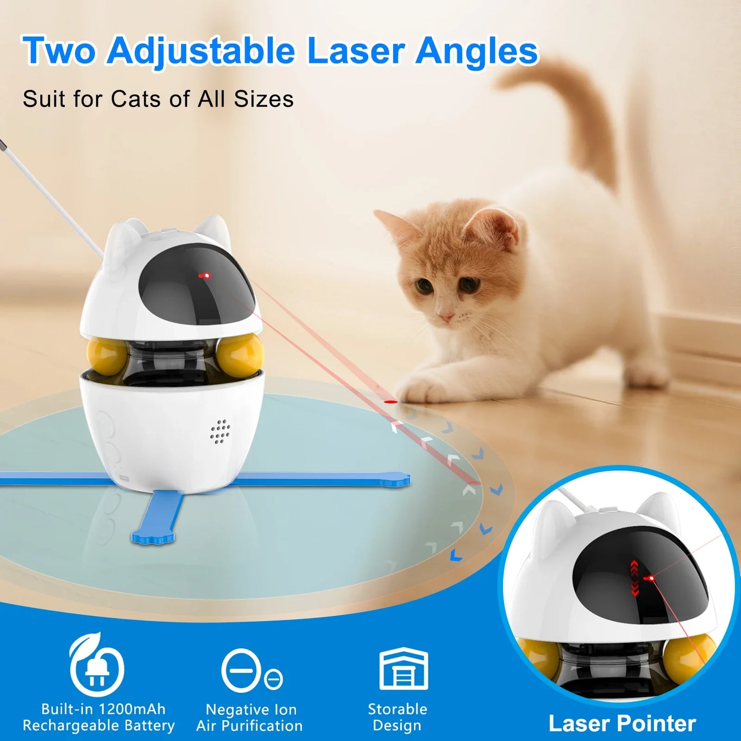 4-in-1 Electric Interactive Cat Toy – Ball, Feather & Laser Fun