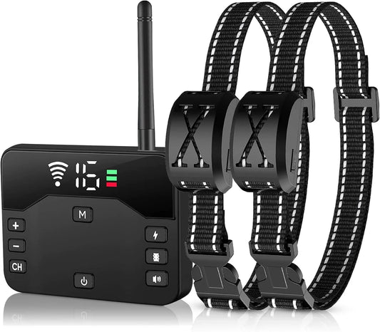 Wireless Dog Fence & Training Collar – 2-in-1 Control
