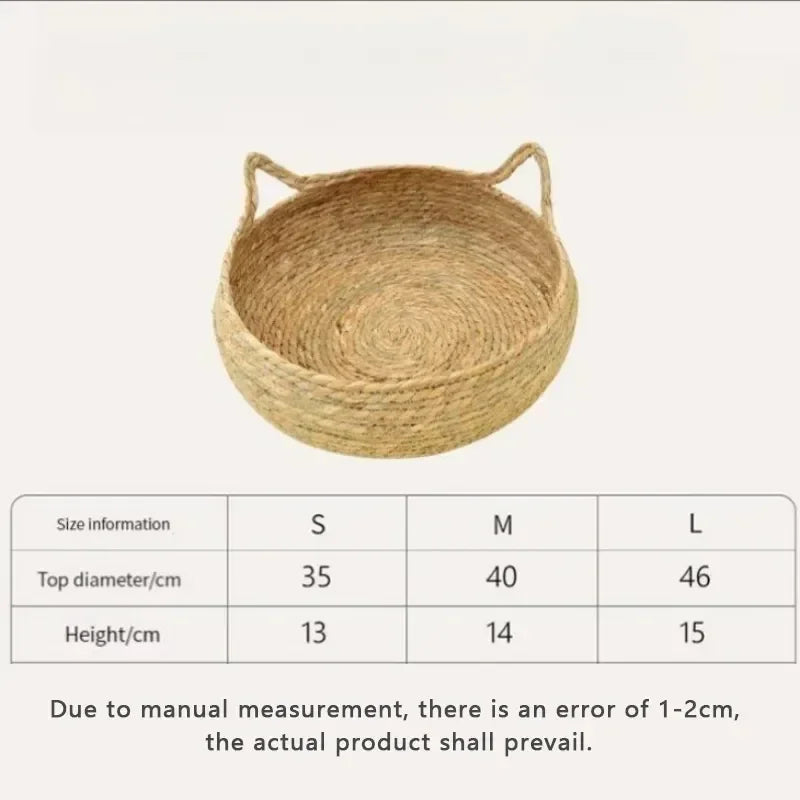 Hand-Woven Rattan Cat Nest – Four Seasons Cozy Pet Bed