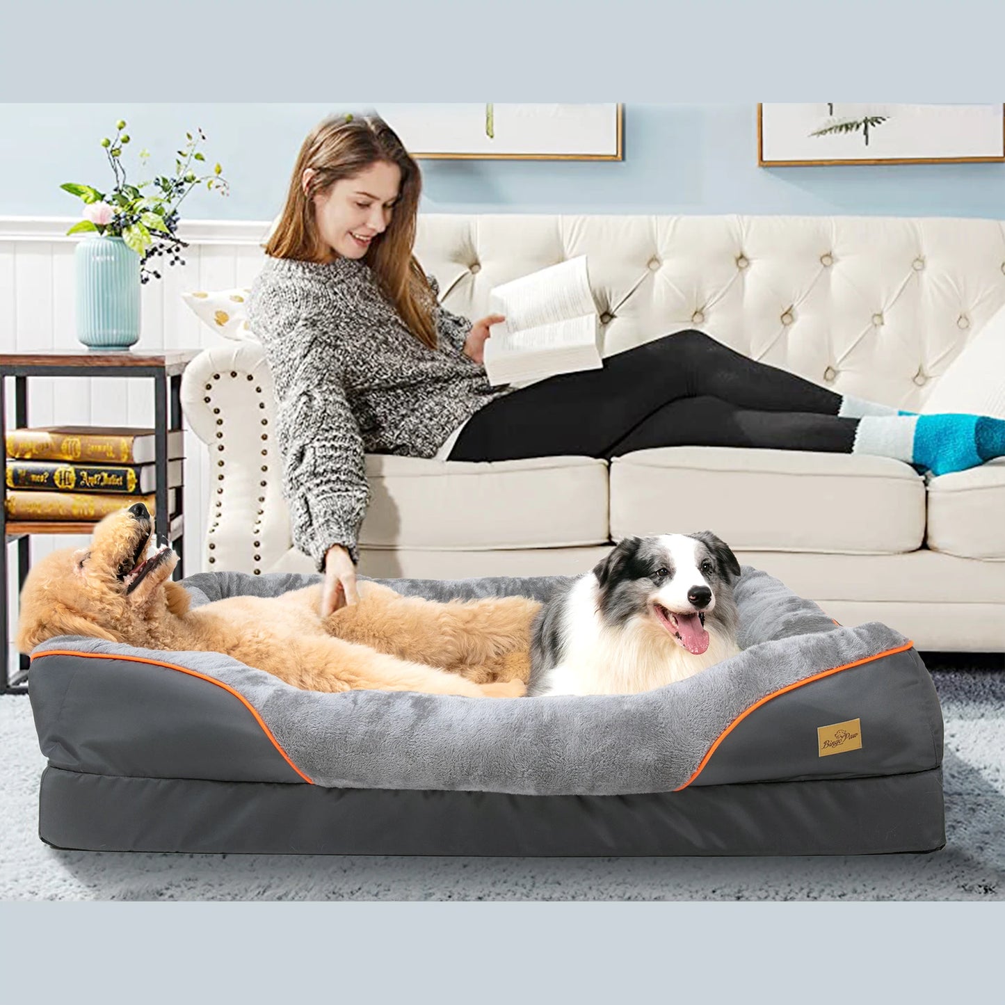Large Dog Bed – Soft, Comfortable & Washable with Waterproof Protection