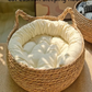 Hand-Woven Rattan Cat Nest – Four Seasons Cozy Pet Bed