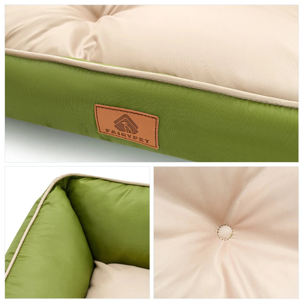 Color-Blocked Oxford Cloth Dog Bed – Summer Cooling Medium Pet Nest