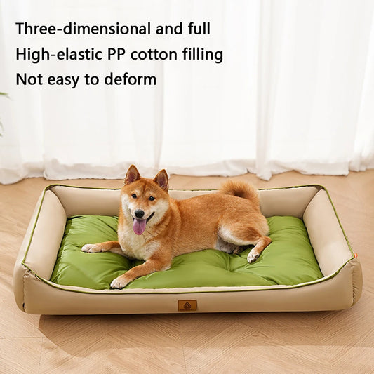 Color-Blocked Oxford Cloth Dog Bed – Summer Cooling Medium Pet Nest