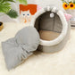 Cartoon Cat House – Plush Indoor Cave Bed with Removable Pad