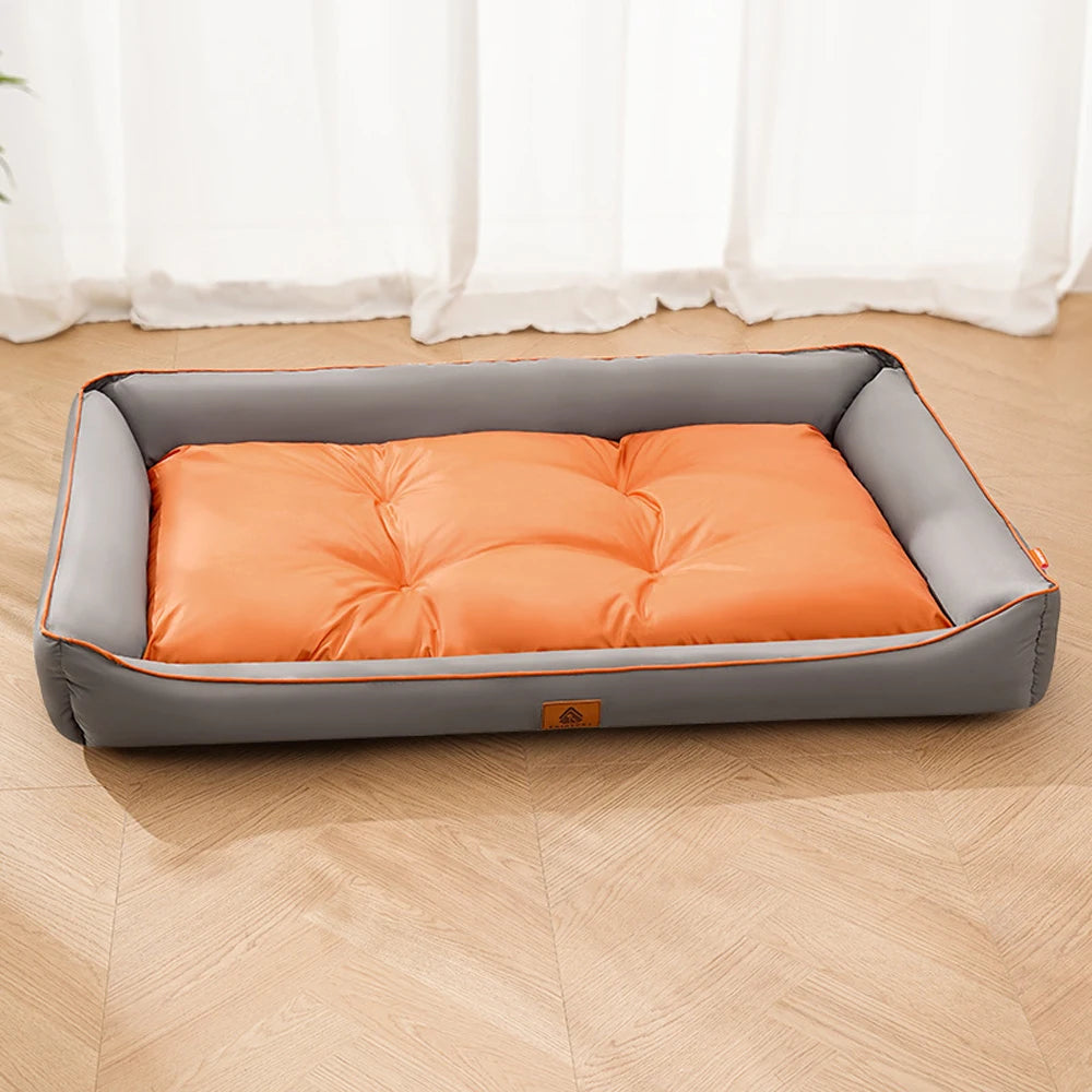 Color-Blocked Oxford Cloth Dog Bed – Summer Cooling Medium Pet Nest