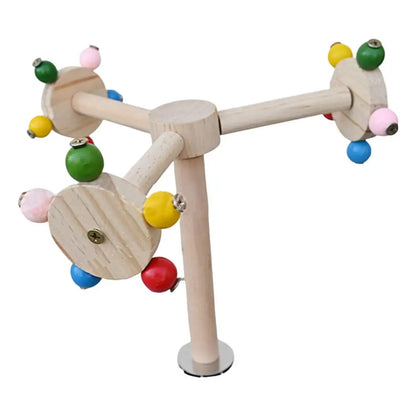 Interactive Bird Perch Toy – Rotating Ball & Windmill Foraging Toy