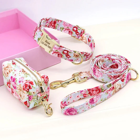 Flower Dog Collar & Leash Set – Stylish & Functional Pet Accessories