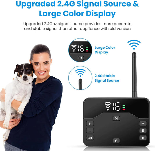 Wireless Dog Fence & Training Collar – 2-in-1 Control