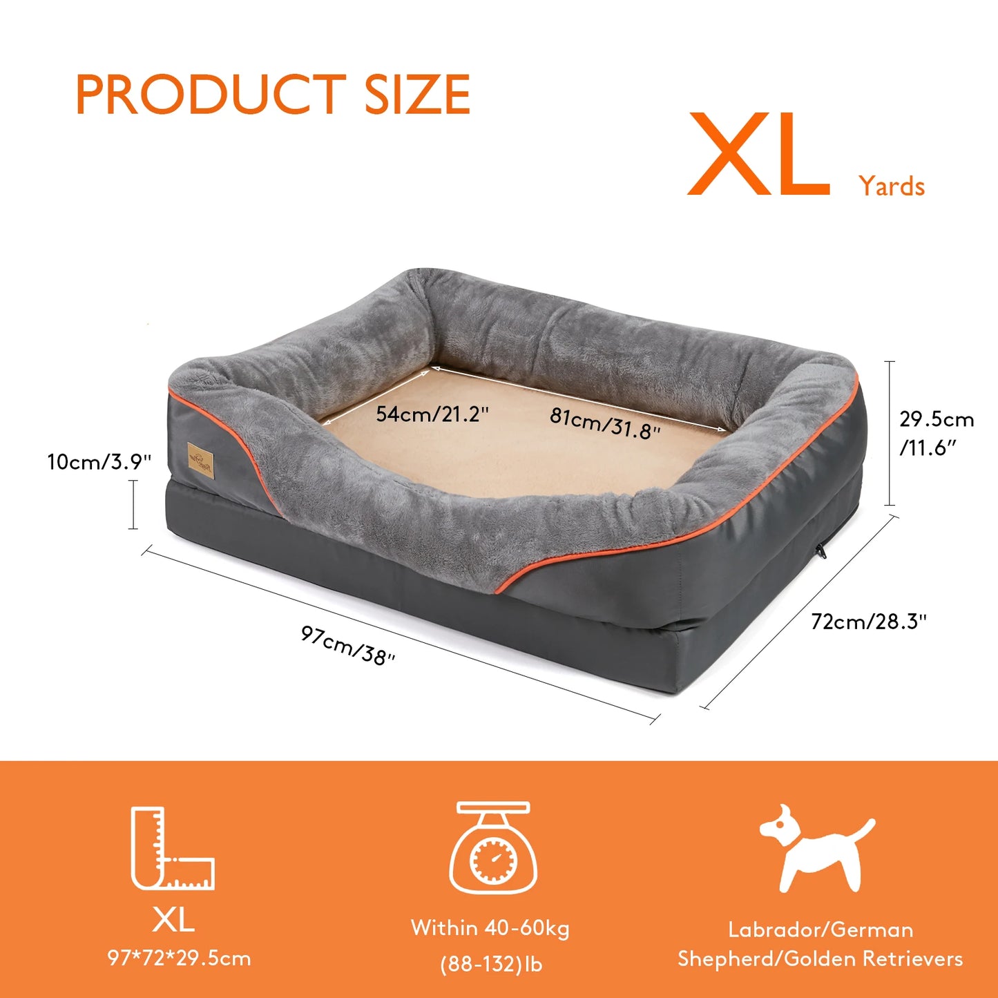Large Dog Bed – Soft, Comfortable & Washable with Waterproof Protection