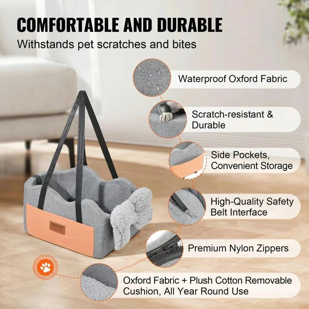 Dog Car Seat Booster – Cozy & Safe Travel for Small Pets