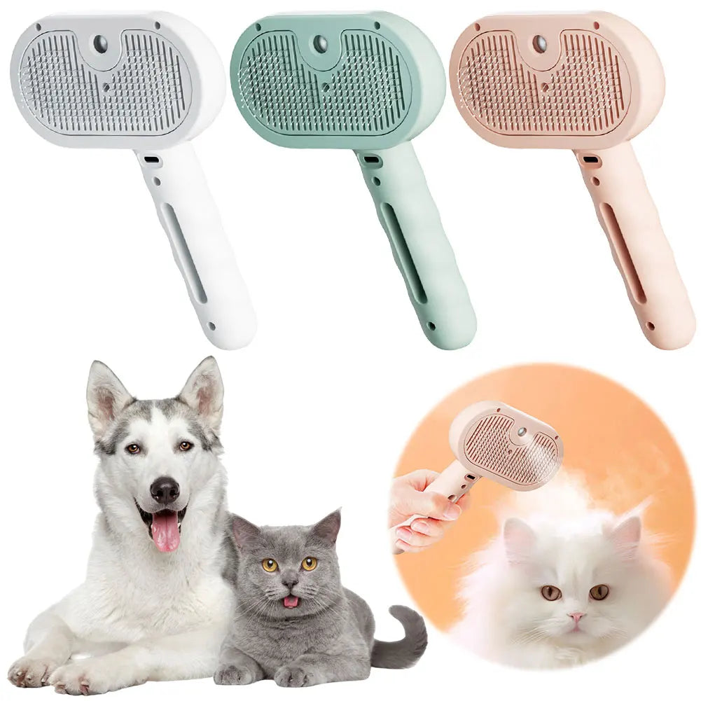 3-in-1 Cat & Dog Steam Grooming Brush – Rechargeable & Easy to Use