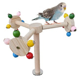 Interactive Bird Perch Toy – Rotating Ball & Windmill Foraging Toy