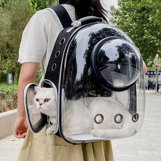 Pet Space Capsule Backpack – Breathable Transparent Carrier for Cats & Dogs