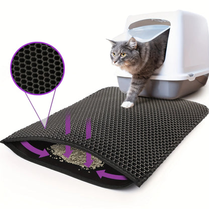 Double Layer Honeycomb Cat Litter Mat – Non-Slip, Easy-to-Clean
