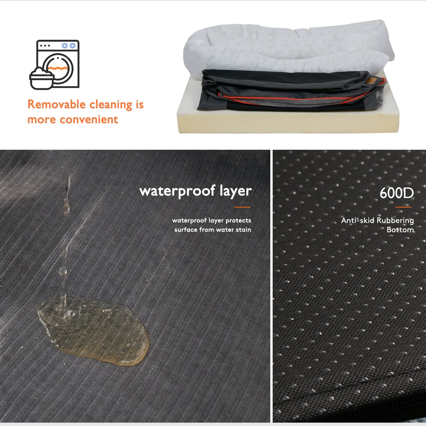 Large Dog Bed – Soft, Comfortable & Washable with Waterproof Protection