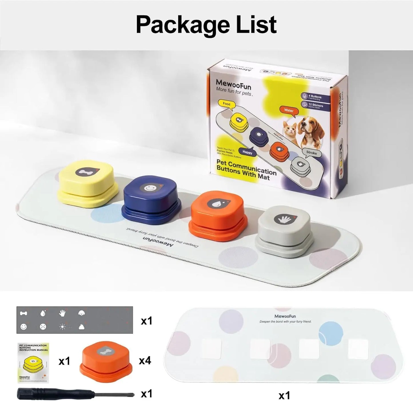 Mewoofun Voice Recording Button – Interactive Pet Communication Toy