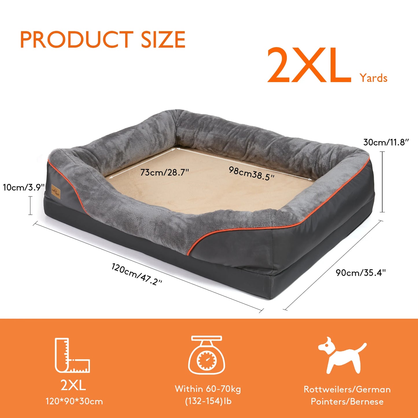 Large Dog Bed – Soft, Comfortable & Washable with Waterproof Protection