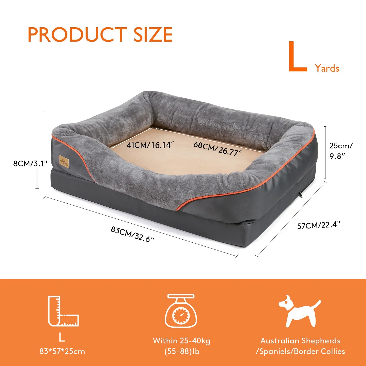 Large Dog Bed – Soft, Comfortable & Washable with Waterproof Protection